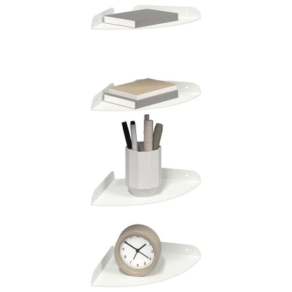 Mensola sospesa con lo scaffale 4 pcs Bianco 18 x 18 x 2 cm | homemem39