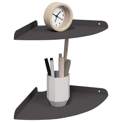 Scaffale da parete con lo scaffale 2 pcs Nero 18 x 18 x 2.3 cm