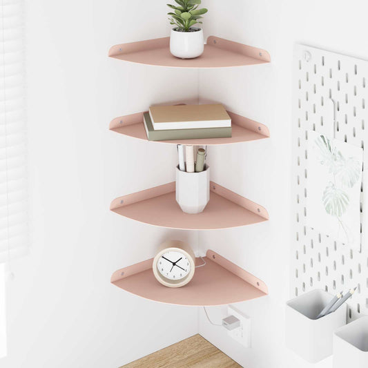 Mensola sospesa con lo scaffale 4 pcs Rosa 24 x 24 x 2 cm | homemem39