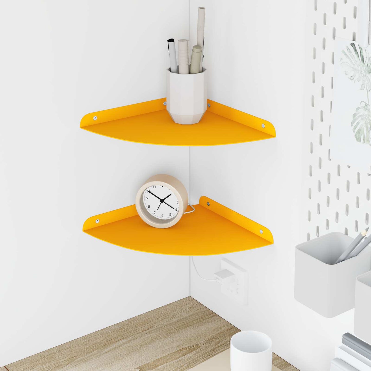 Mensola sospesa 2 pcs Giallo senape 24 x 24 x 2 cm | homemem39