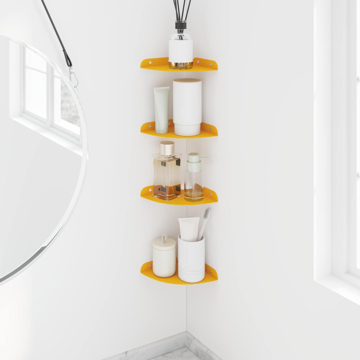 Mensola sospesa 4 pcs Giallo senape 24 x 24 x 2 cm | homemem39
