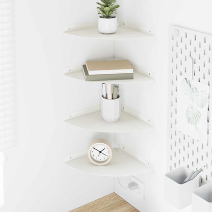 Mensola sospesa con lo scaffale 4 pcs Bianco 24 x 24 x 2 cm | homemem39