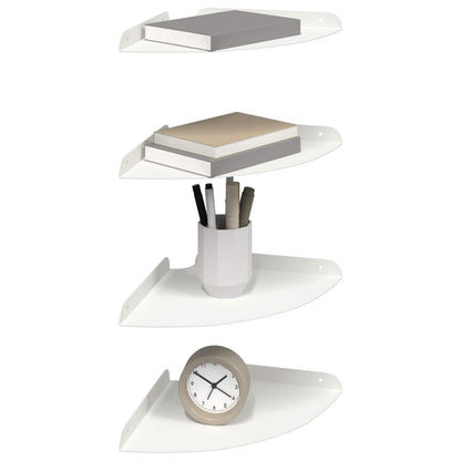 Mensola sospesa con lo scaffale 4 pcs Bianco 24 x 24 x 2 cm | homemem39