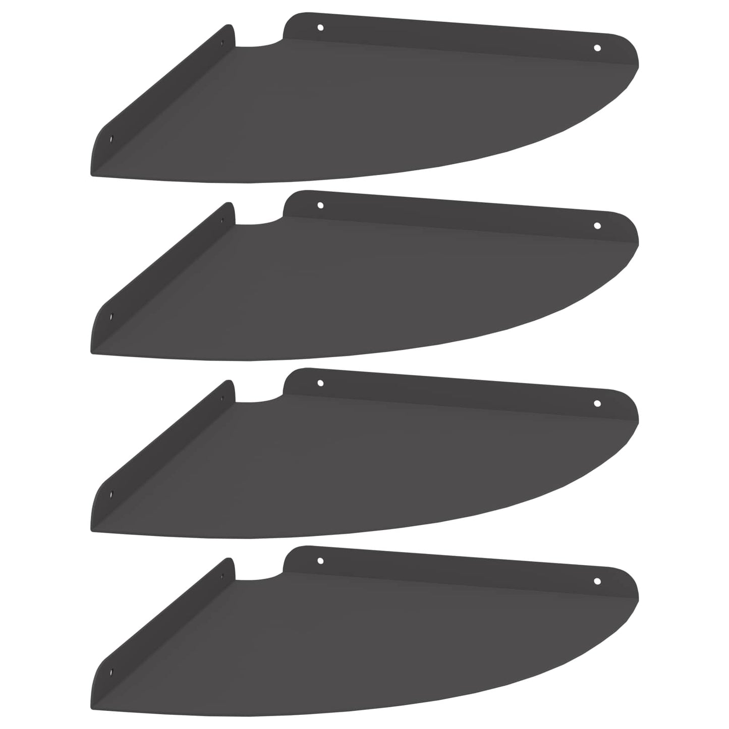 Mensola sospesa con lo scaffale 4 pcs Nero 30 x 30 x 2 cm | homemem39