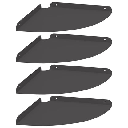 Mensola sospesa con lo scaffale 4 pcs Nero 30 x 30 x 2 cm | homemem39