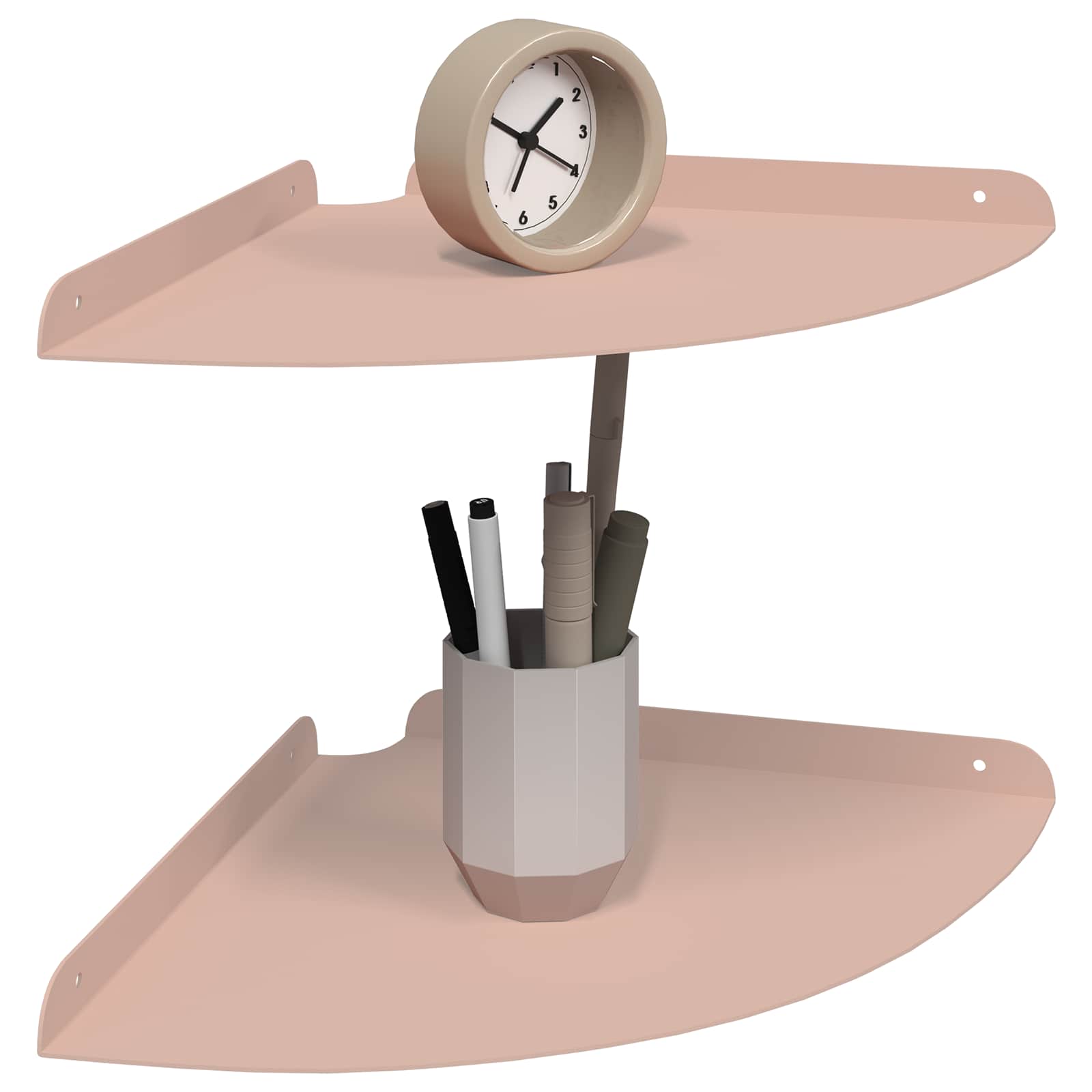 Mensola sospesa con lo scaffale 2 pcs Rosa 30 x 30 x 2 cm | homemem39