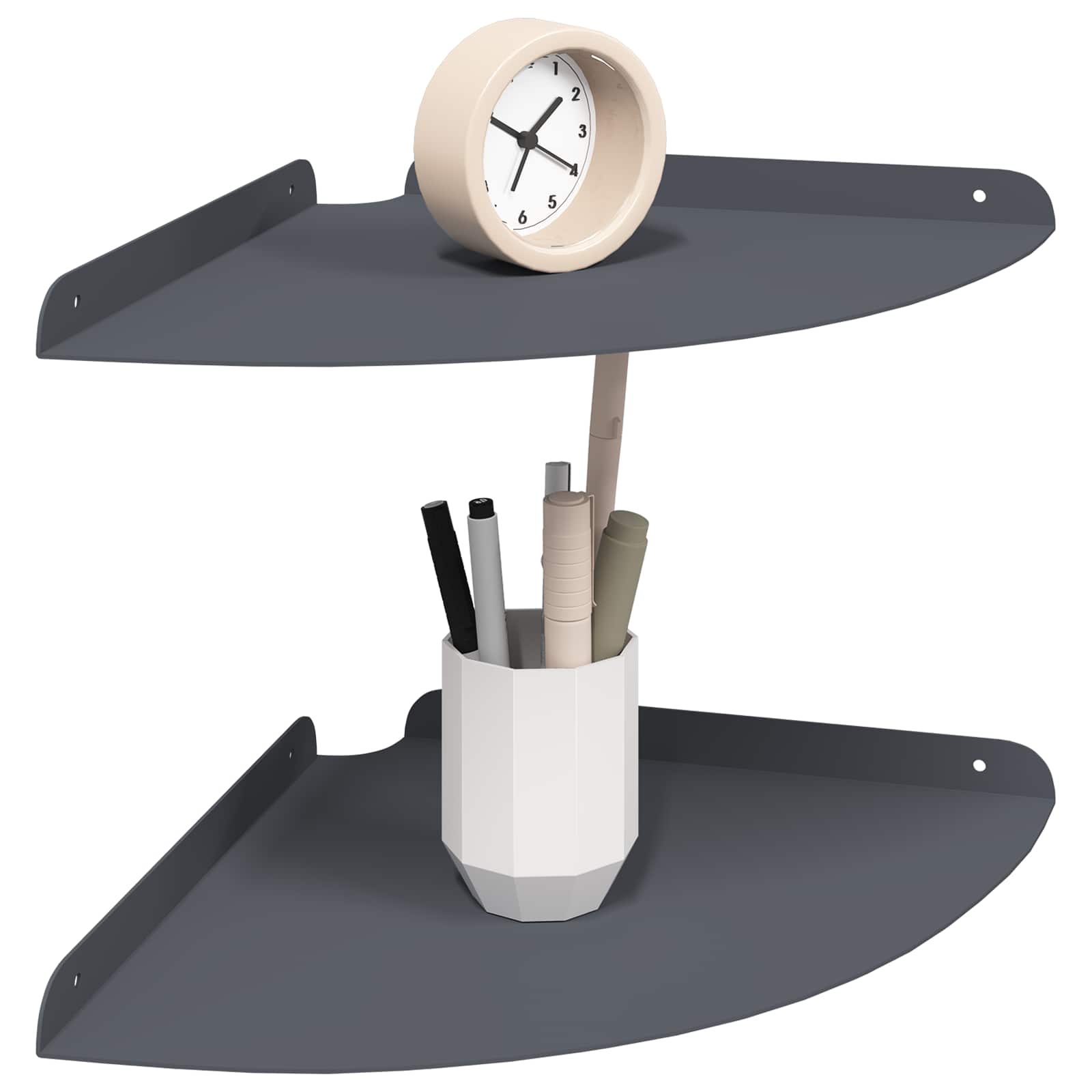 Mensola sospesa con lo scaffale 2 pcs Antracite 30 x 30 x 2 cm | homemem39