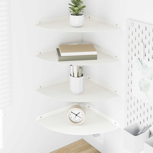 Mensola sospesa con lo scaffale 4 pcs Bianco 30 x 30 x 2 cm | homemem39