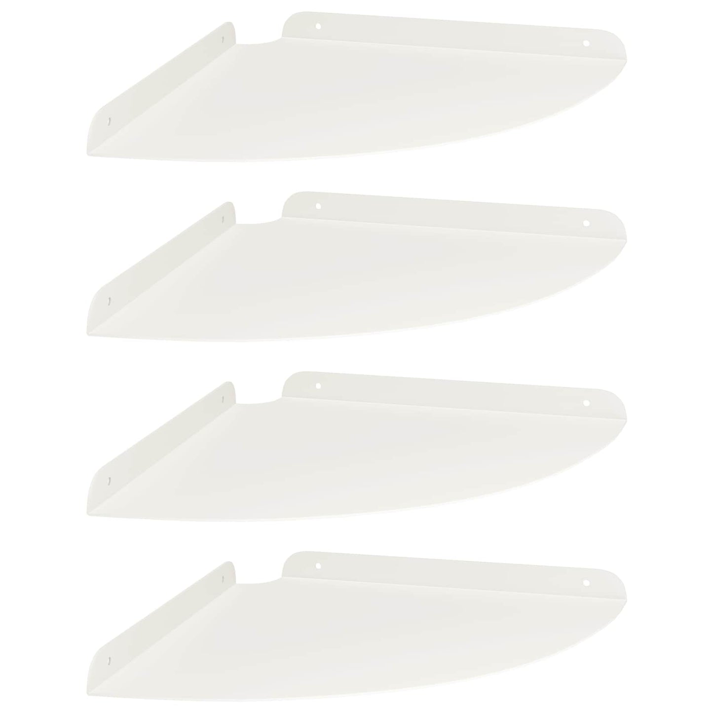 Mensola sospesa con lo scaffale 4 pcs Bianco 30 x 30 x 2 cm | homemem39