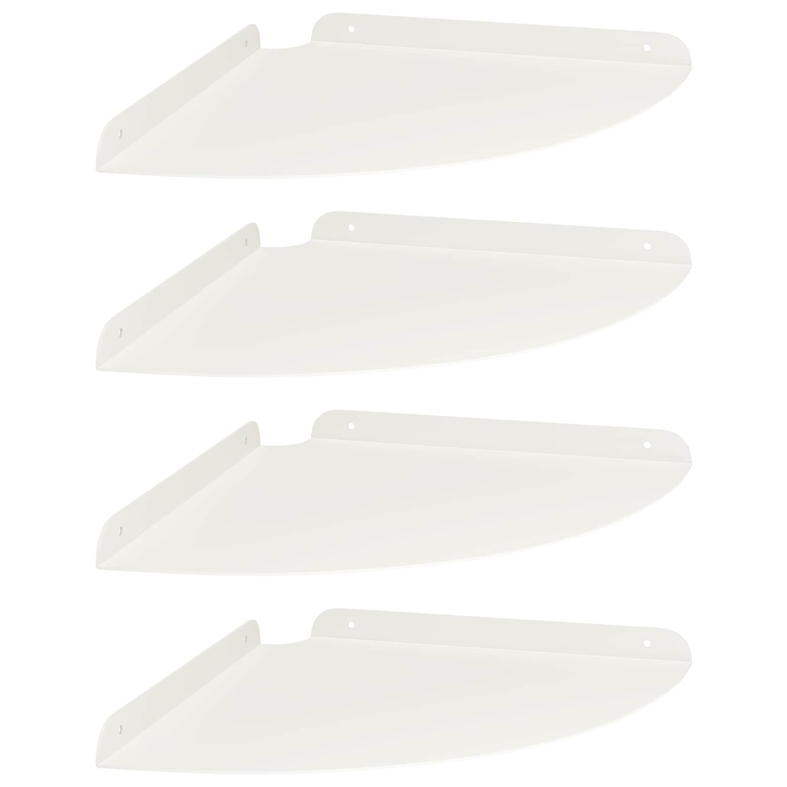 Mensola sospesa con lo scaffale 4 pcs Bianco 30 x 30 x 2 cm | homemem39
