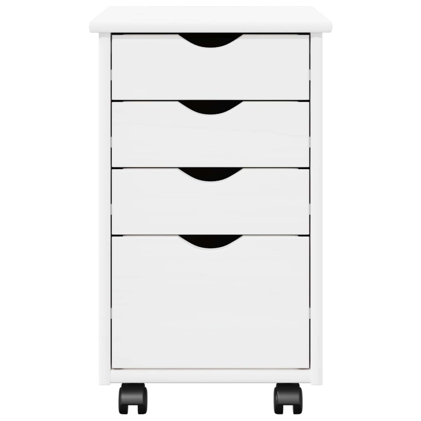 Mobile con Ruote Bianco 34 x 39 x 56 cm Legno di pino massiccio | homemem39