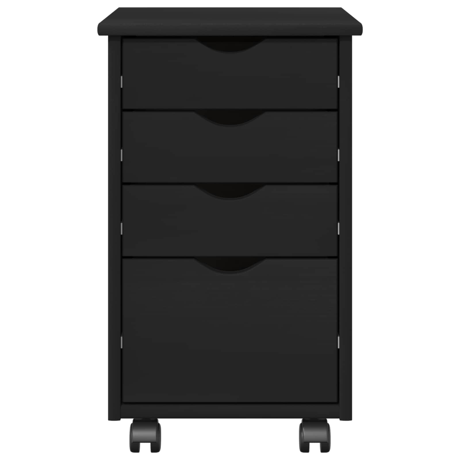 Mobile con Ruote Nero 34 x 39 x 56 cm Legno di pino massiccio | homemem39