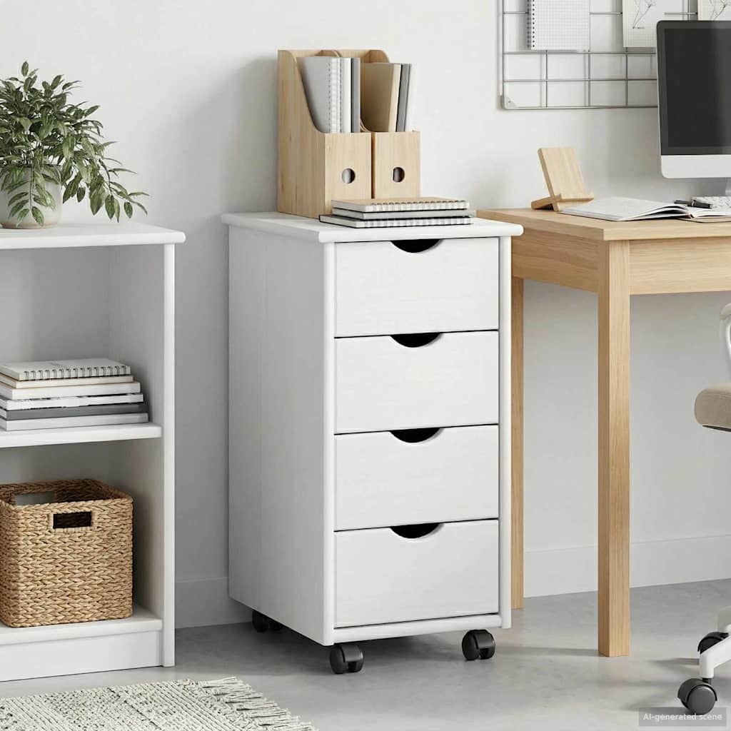 Mobile con Ruote con ruota Bianco 34 x 39 x 65,5 cm | homemem39