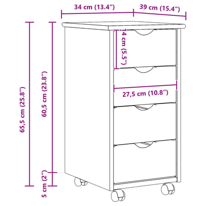 Mobile con Ruote con ruota Grigio 34 x 39 x 65,5 cm | homemem39
