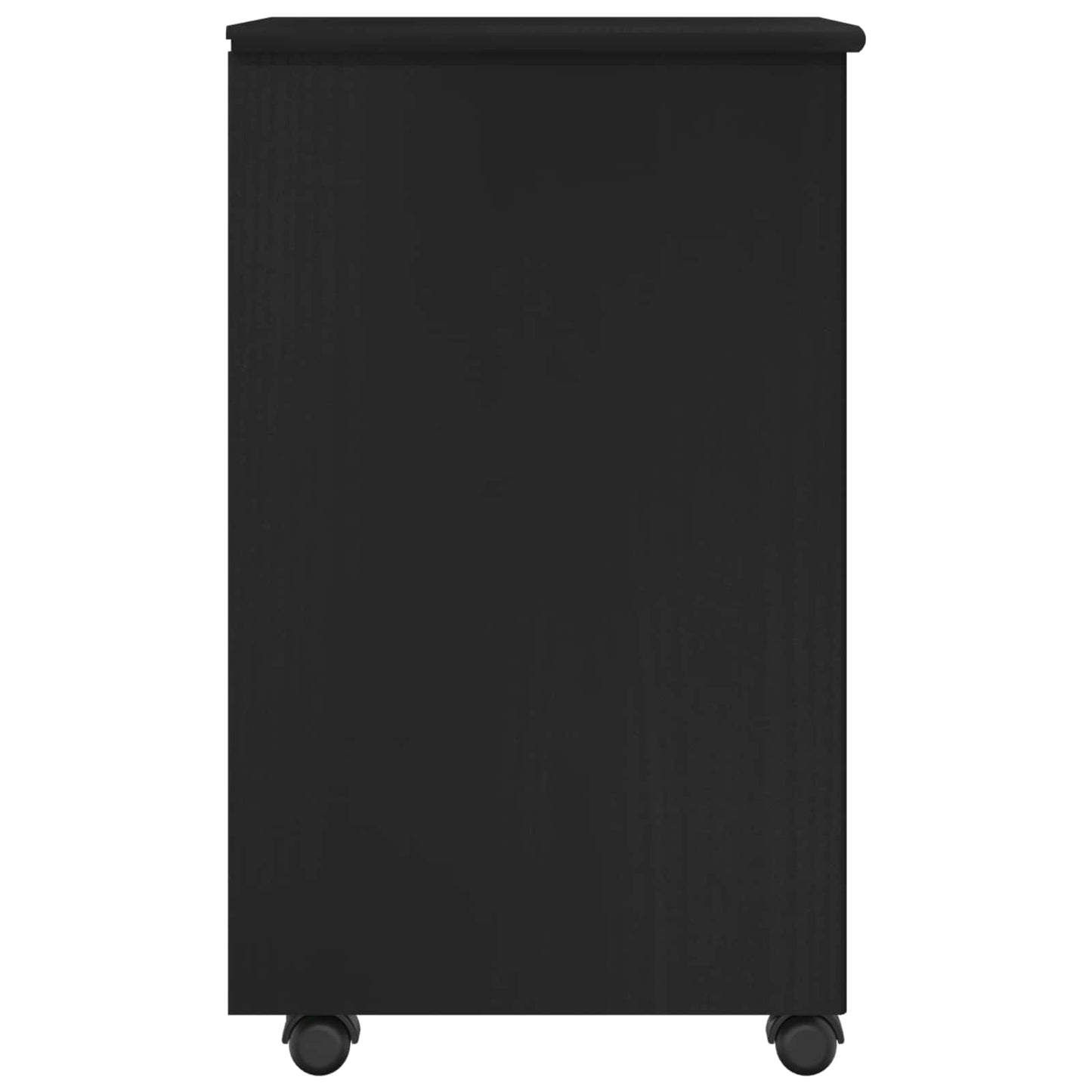 Mobile con Ruote Nero 34 x 39 x 65,5 cm Legno di Pino Massello | homemem39
