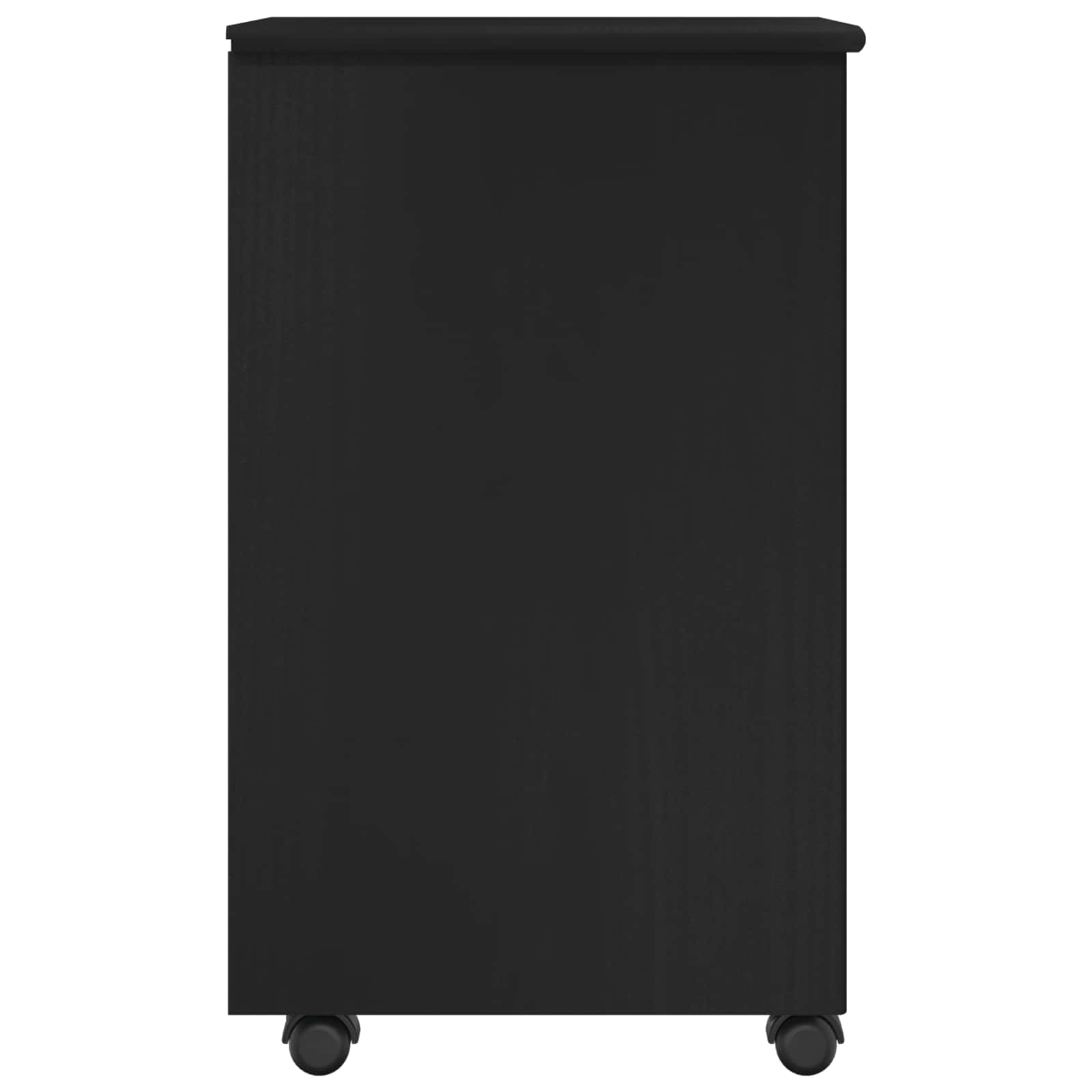 Mobile con Ruote Nero 34 x 39 x 65,5 cm Legno di Pino Massello | homemem39