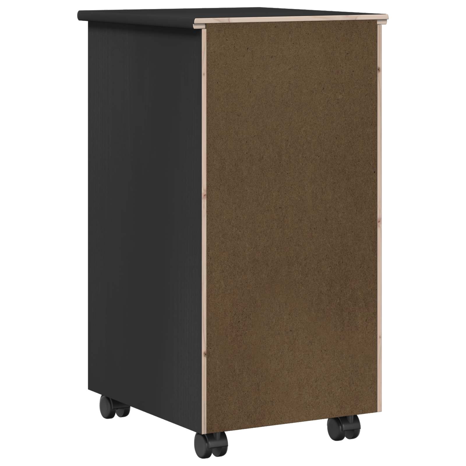 Mobile con Ruote Nero 34 x 39 x 65,5 cm Legno di pino massiccio | homemem39