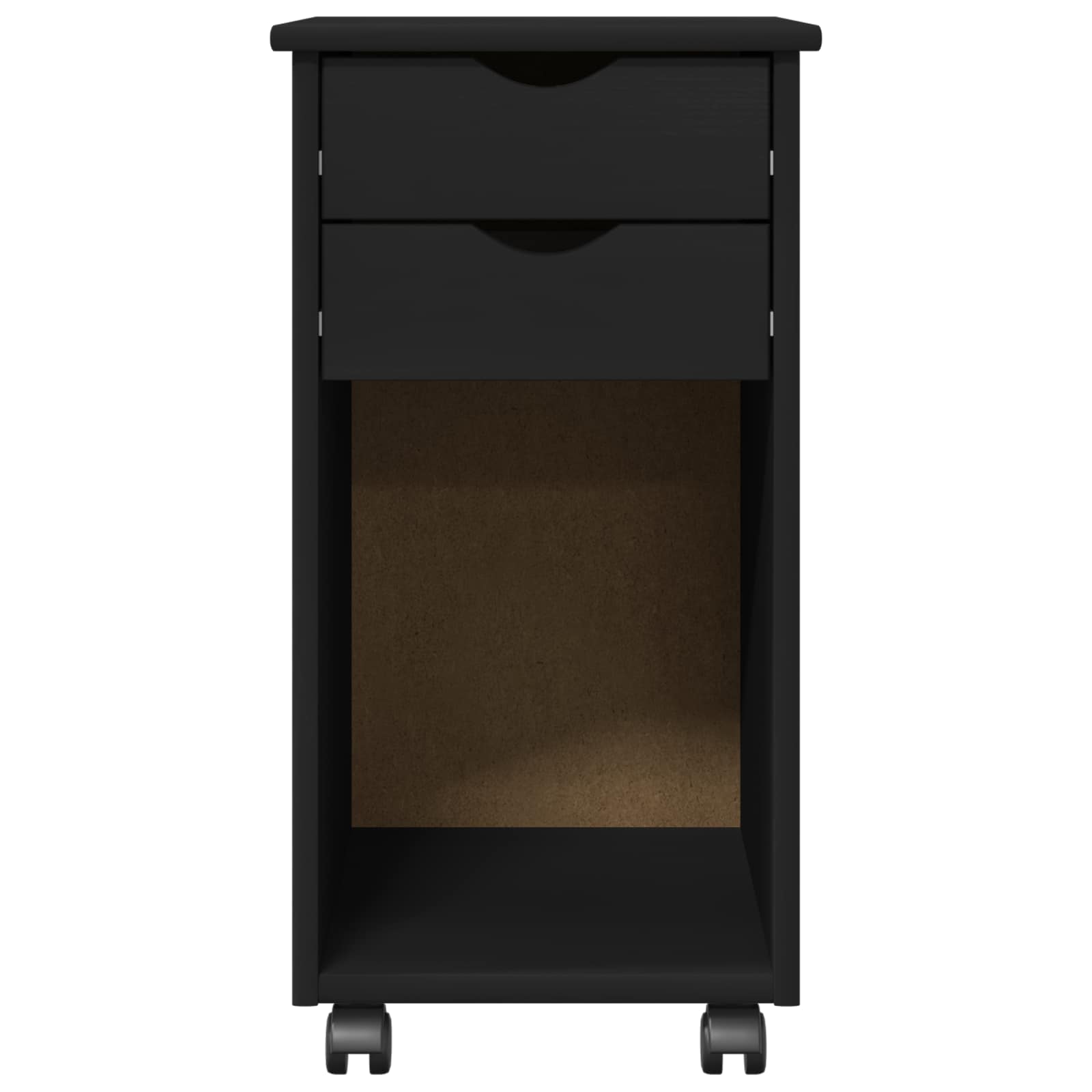 Mobile con Ruote Nero 34 x 39 x 65,5 cm Legno di pino massiccio | homemem39