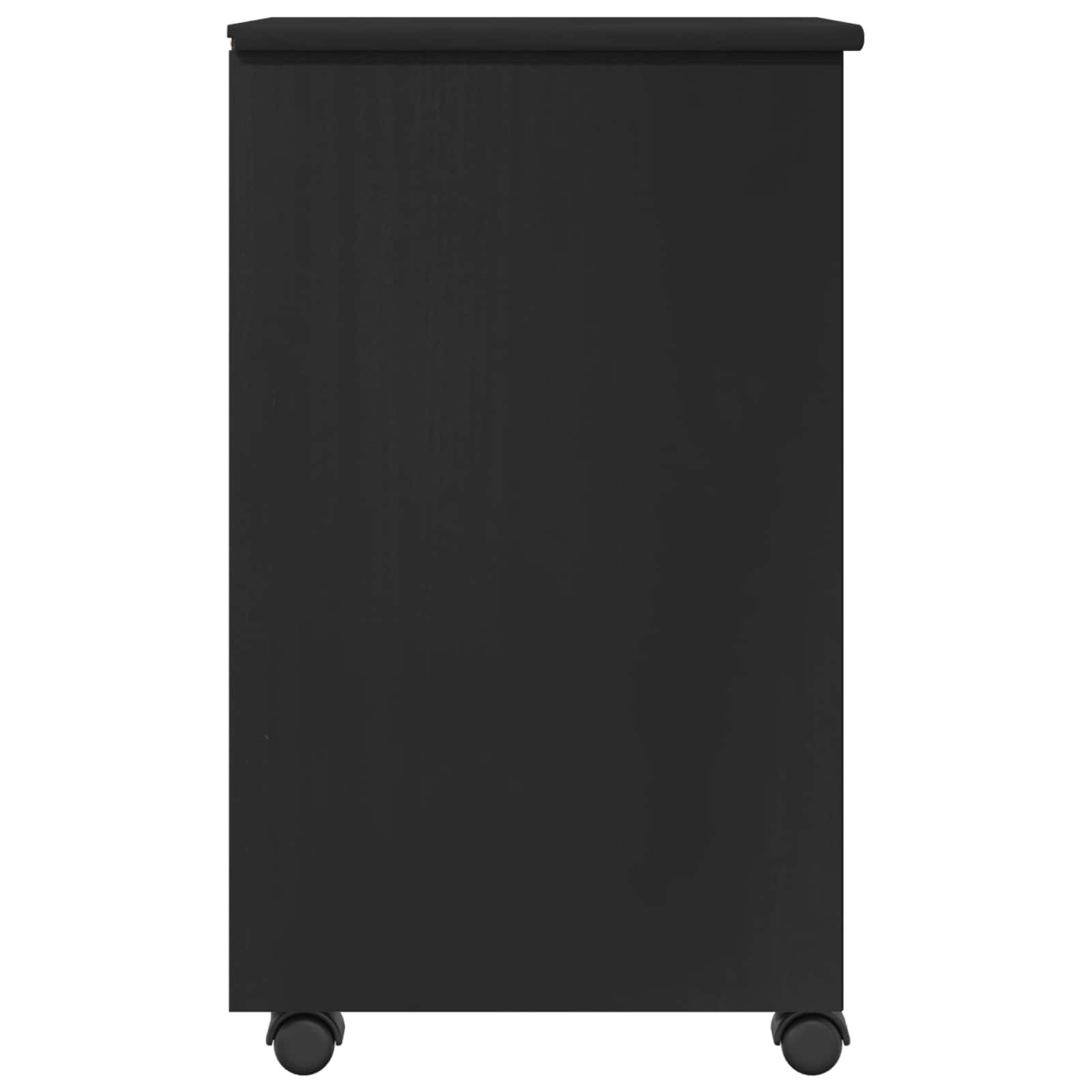 Mobile con Ruote Nero 34 x 39 x 65,5 cm Legno di pino massiccio | homemem39