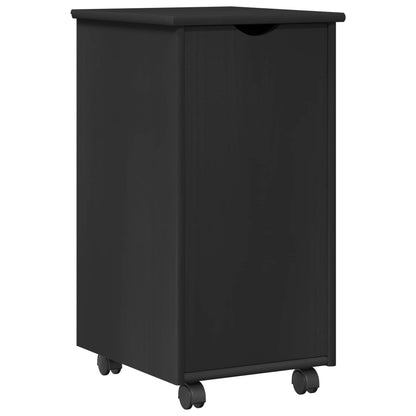 Mobile con Ruote Nero 34 x 39 x 65,5 cm Legno di Pino Massello | homemem39