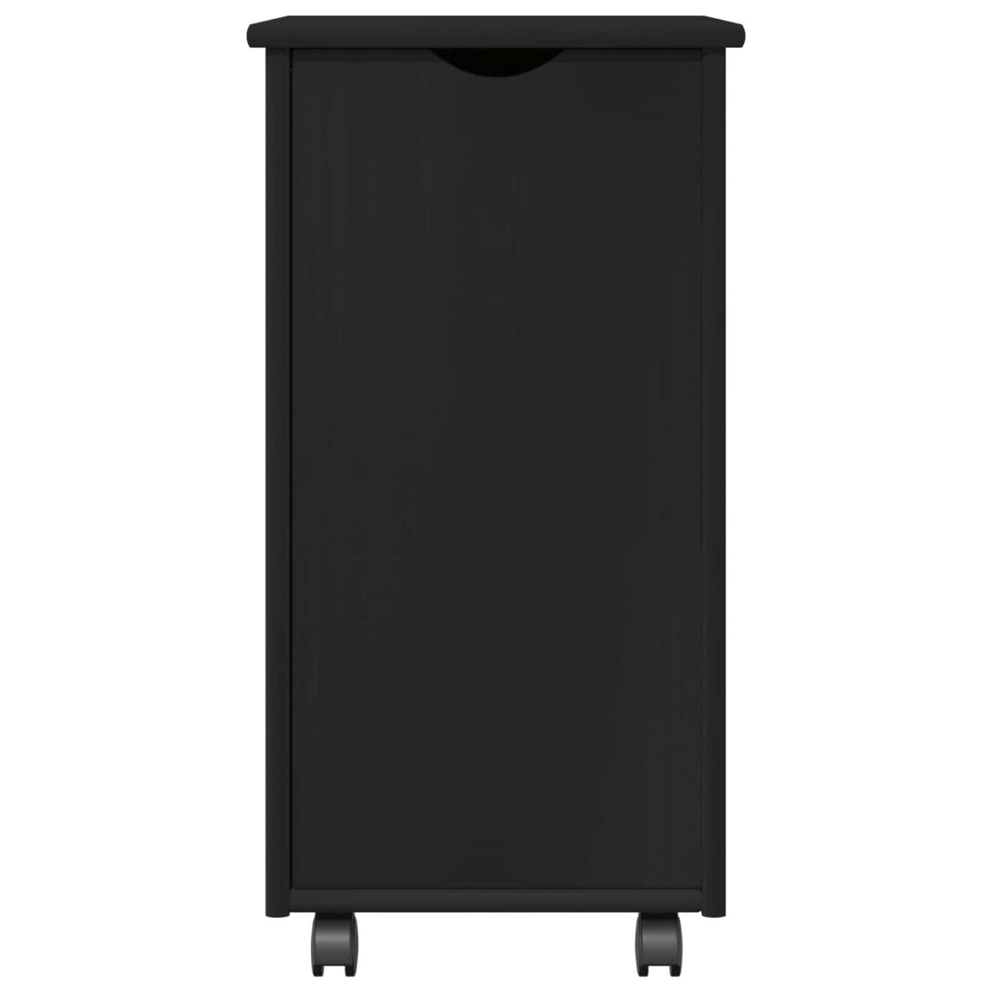 Mobile con Ruote Nero 34 x 39 x 65,5 cm Legno di Pino Massello | homemem39