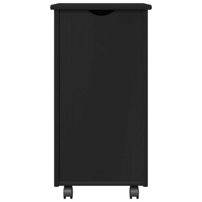 Mobile con Ruote Nero 34 x 39 x 65,5 cm Legno di Pino Massello | homemem39