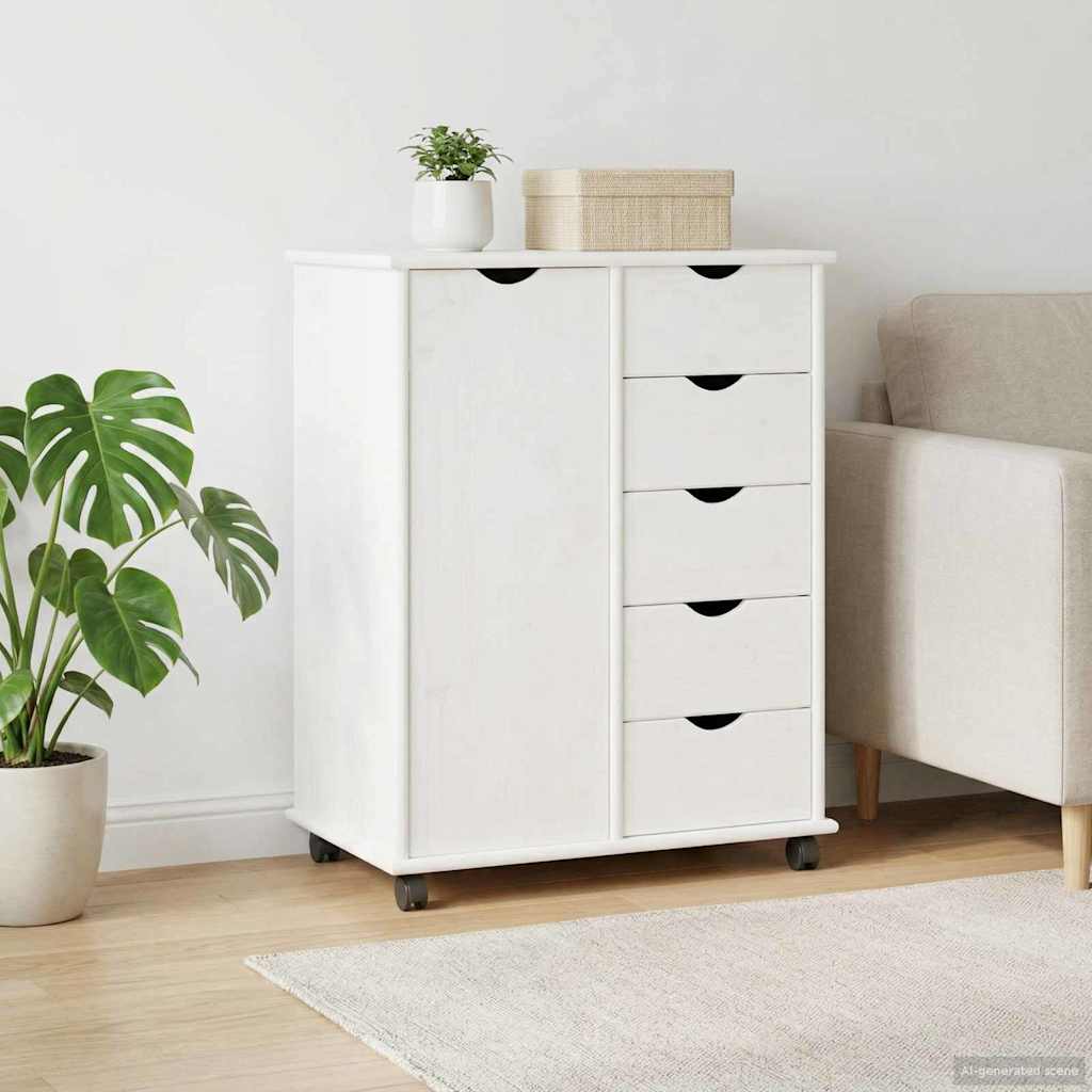 Mobile con Ruote con ruota Bianco 63,5 x 39 x 79 cm | homemem39