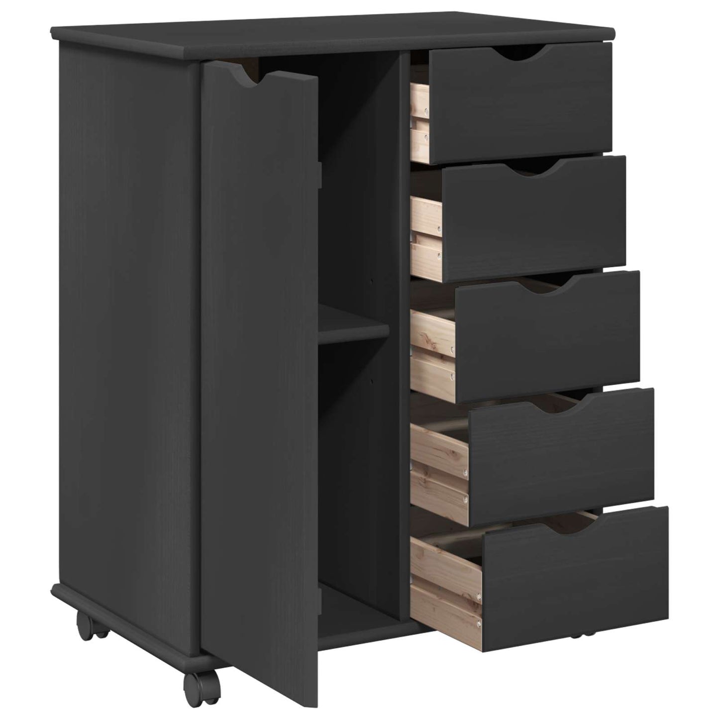 Mobile con Ruote con ruota Grigio 63,5 x 39 x 79 cm | homemem39