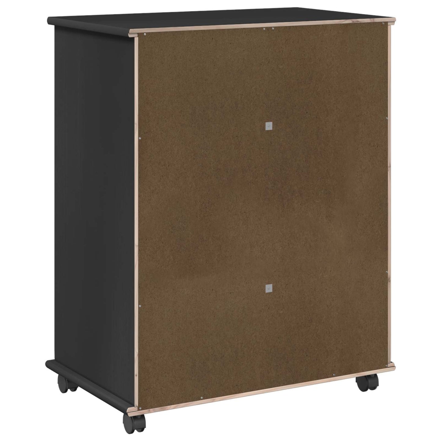 Mobile con Ruote Nero 63,5 x 39 x 79 cm Legno di Pino Massello | homemem39
