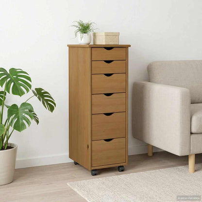 Mobile con Ruote con ruota Marrone miele 34 x 39 x 93,5 cm | homemem39