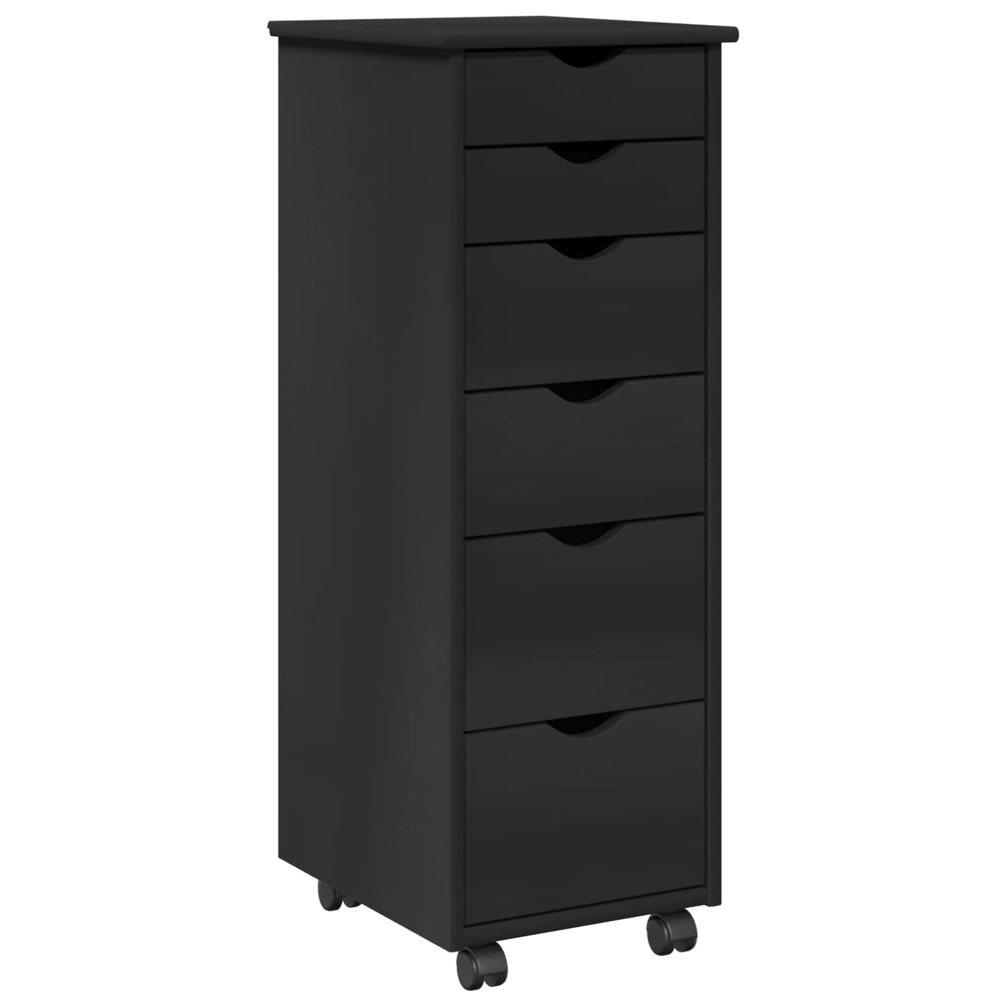 Mobile con Ruote Nero 34 x 39 x 93,5 cm Legno di Pino Massello | homemem39