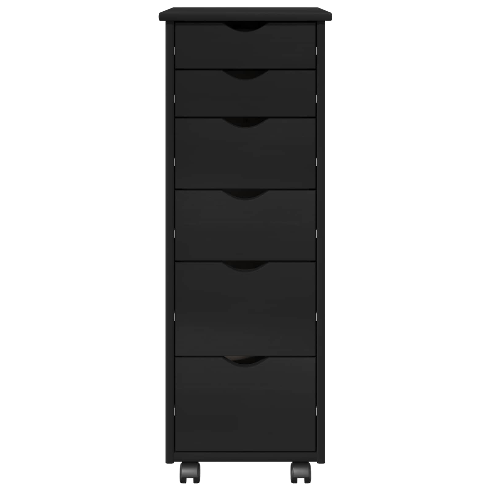 Mobile con Ruote Nero 34 x 39 x 93,5 cm Legno di Pino Massello | homemem39