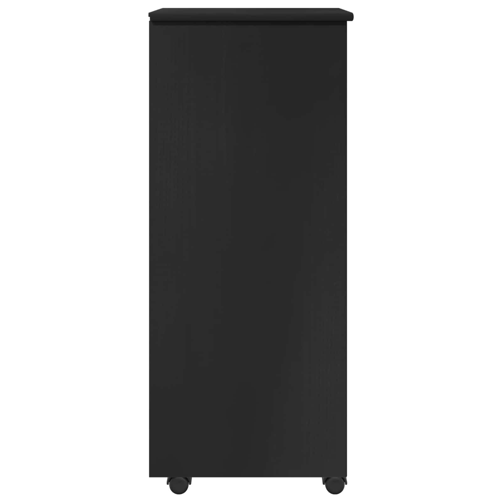 Mobile con Ruote Nero 34 x 39 x 93,5 cm Legno di Pino Massello | homemem39