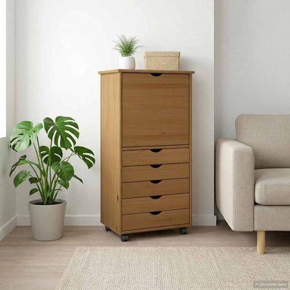 Mobile con Ruote con ruota Marrone miele 53 x 39 x 103 cm | homemem39