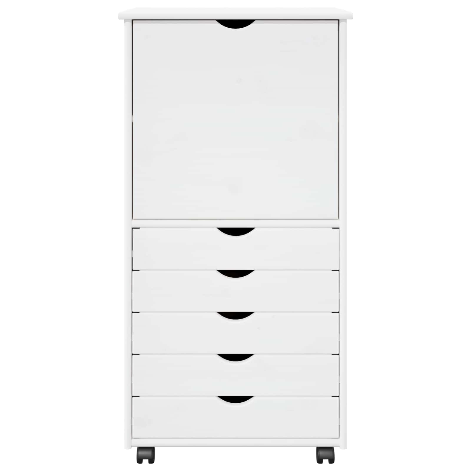 Mobile con Ruote Bianco 53 x 39 x 103 cm Legno di Pino Massello | homemem39
