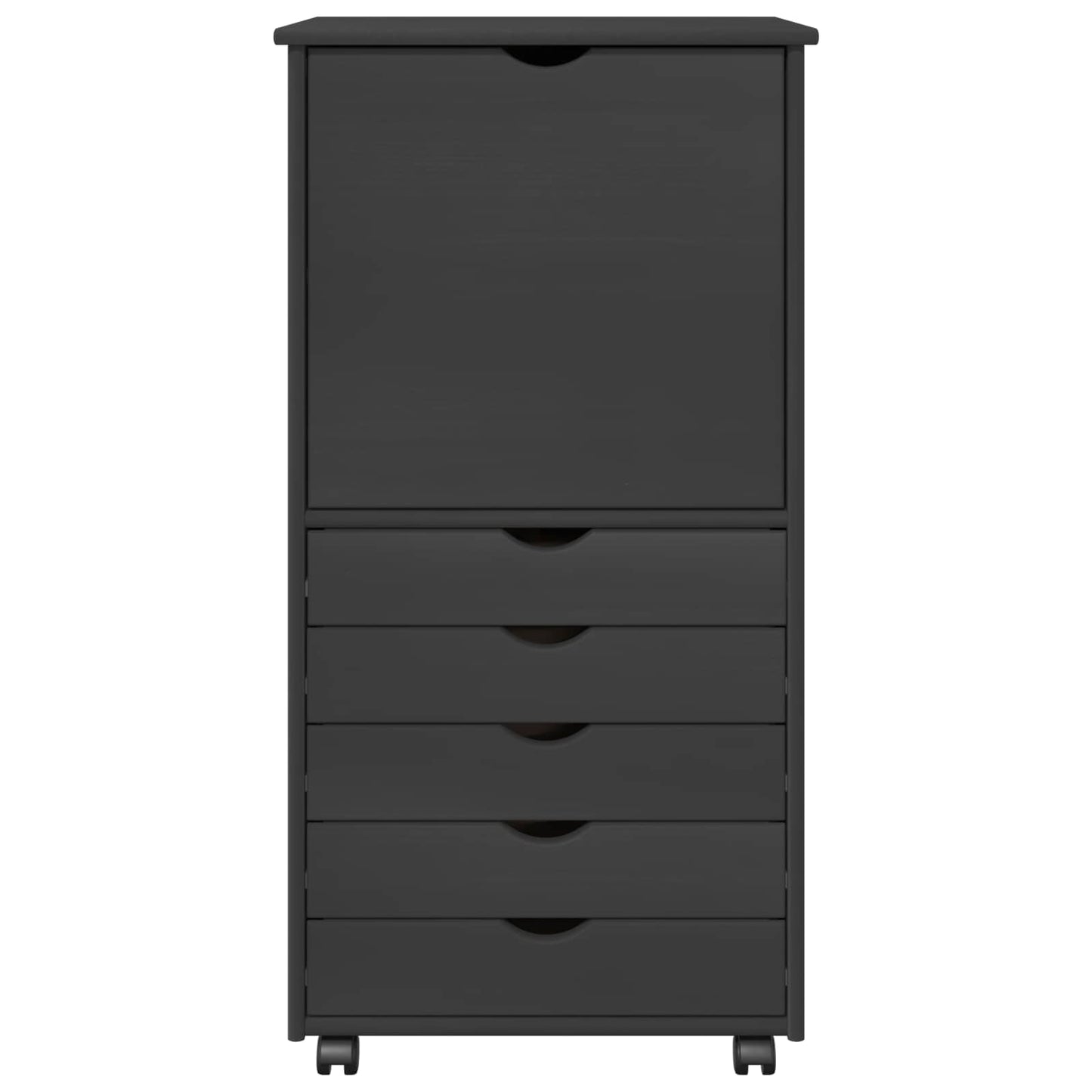 Mobile con Ruote Grigio 53 x 39 x 103 cm Legno di Pino Massello | homemem39