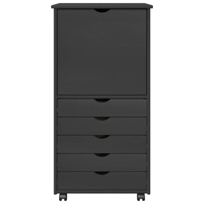 Mobile con Ruote Grigio 53 x 39 x 103 cm Legno di Pino Massello | homemem39