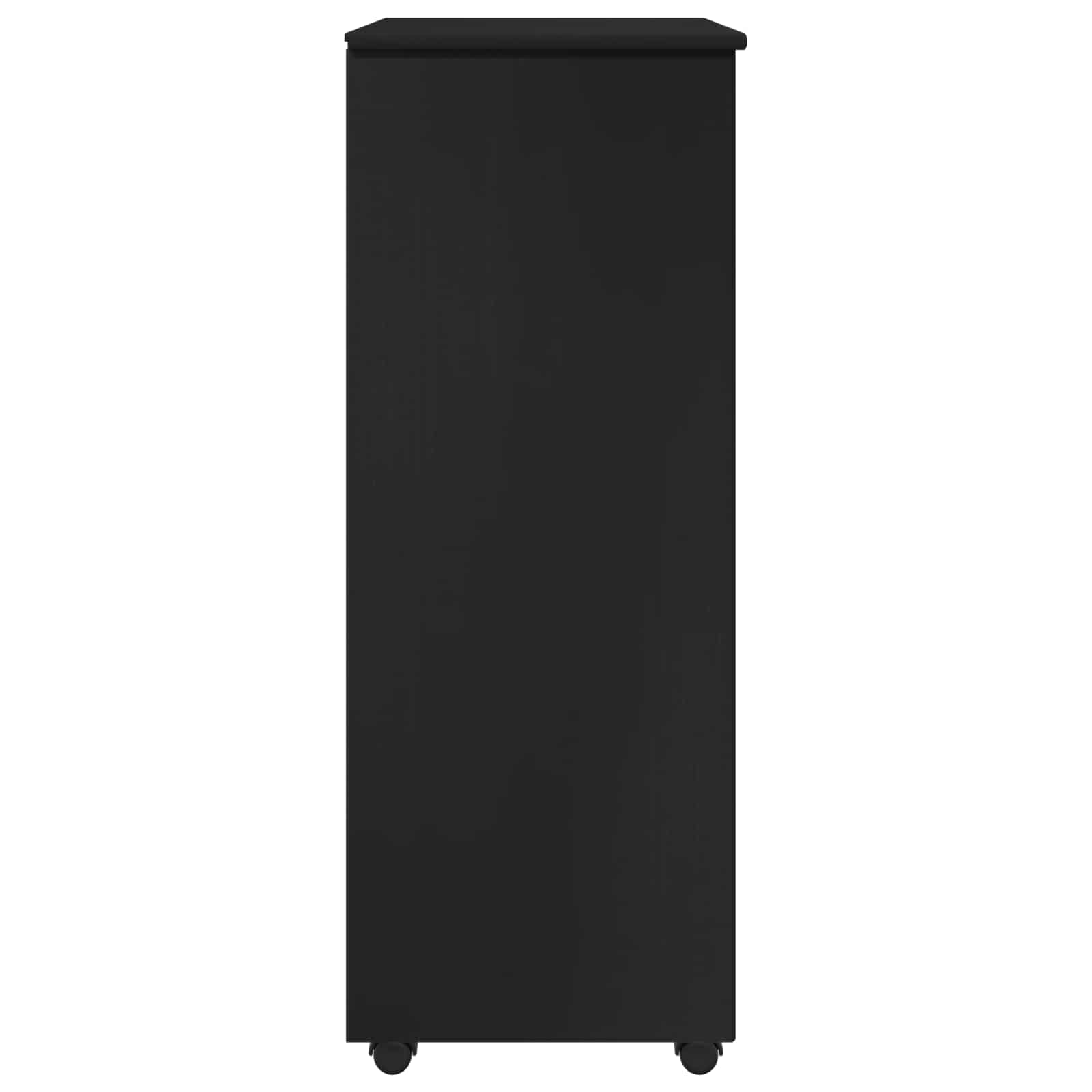 Mobile con Ruote Nero 53 x 39 x 103 cm Legno di Pino Massello | homemem39