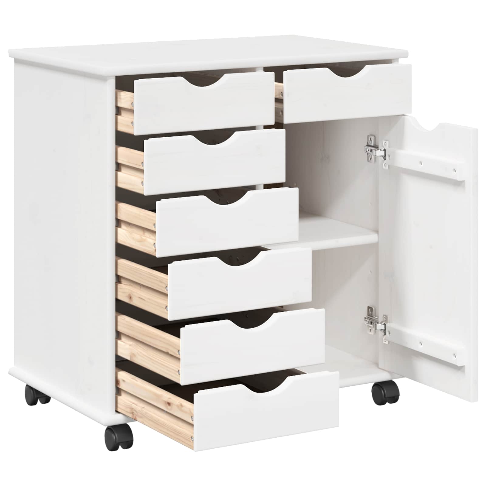 Mobile con Ruote con ruota Bianco 63,5 x 39 x 65,5 cm | homemem39
