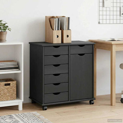 Mobile con Ruote con ruota Grigio 63,5 x 39 x 65,5 cm | homemem39