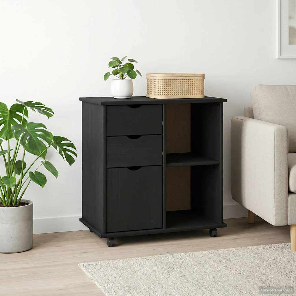 Mobile con Ruote con ruota Nero 63,5 x 39 x 65,5 cm | homemem39