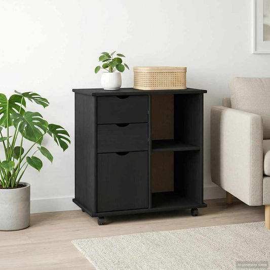 Mobile con Ruote con ruota Nero 63,5 x 39 x 65,5 cm | homemem39