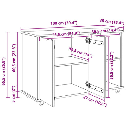 Mobile con Ruote con ruota Bianco 100 x 39 x 65,5 cm | homemem39