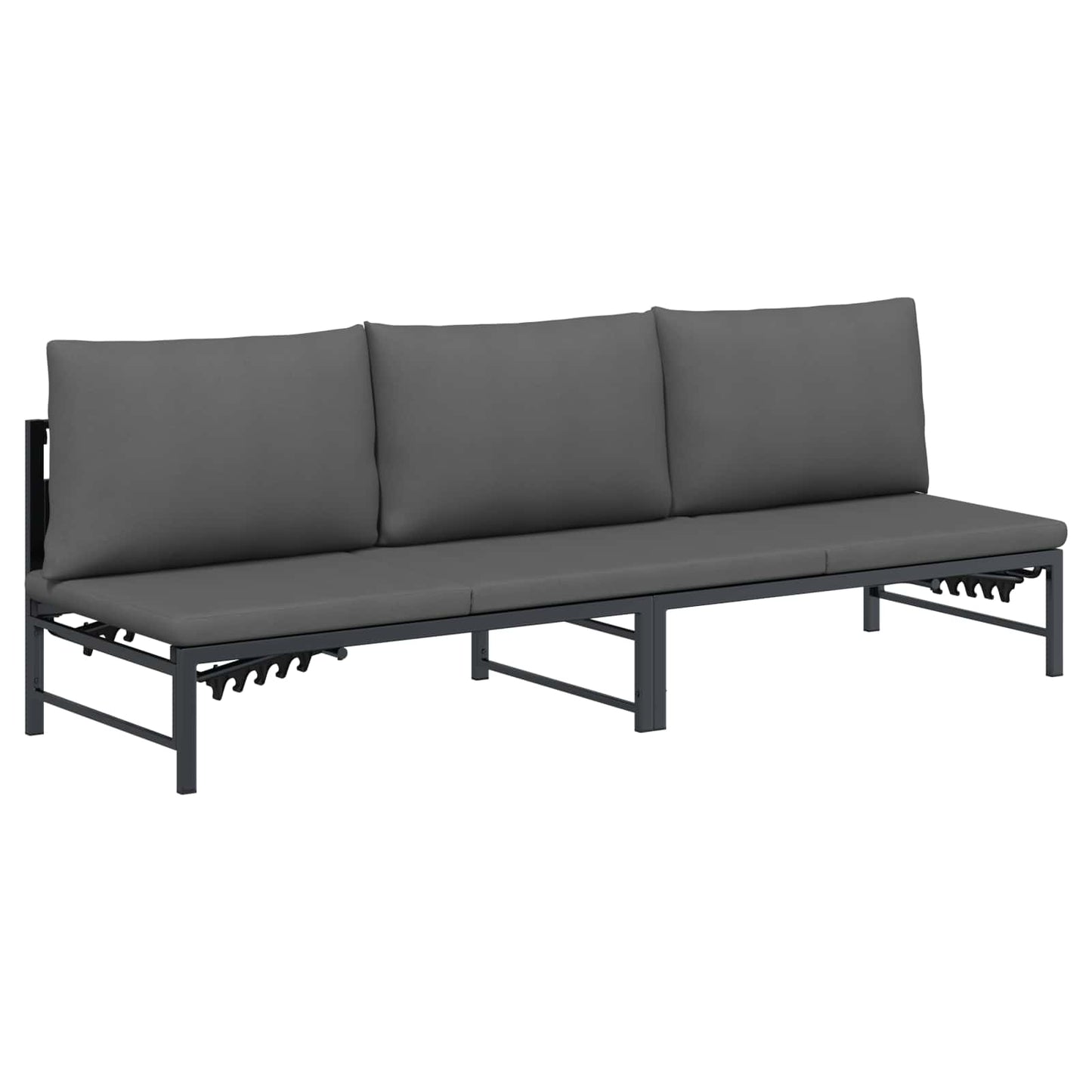 Lettino Sole per 3 Persone Nero 200 x 62 x 59,5 cm Textilene | homemem39