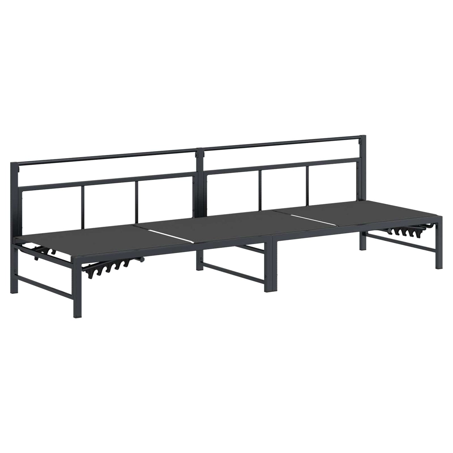 Lettino Sole per 3 Persone Nero 200 x 62 x 59,5 cm Textilene | homemem39