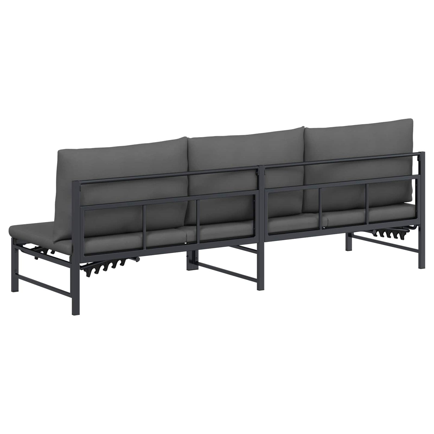 Lettino Sole per 3 Persone Nero 200 x 62 x 59,5 cm Textilene | homemem39