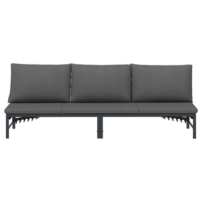 Lettino Sole per 3 Persone Nero 200 x 62 x 59,5 cm Textilene | homemem39