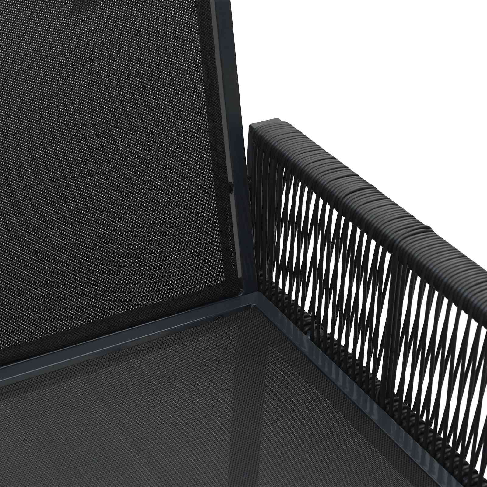 Sedie da giardino 6 pcs Nero e Grigio scuro polyrattan | homemem39