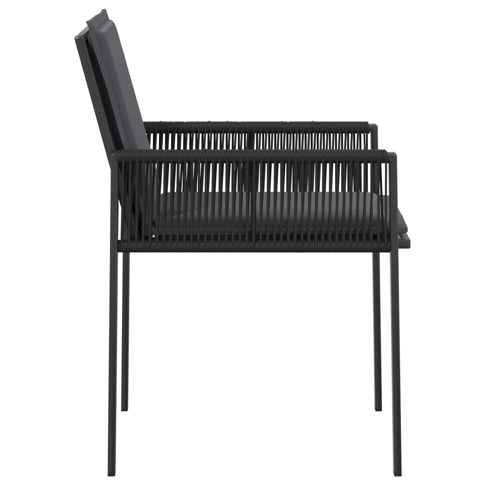 Sedie da giardino 6 pcs Nero e Grigio scuro polyrattan | homemem39