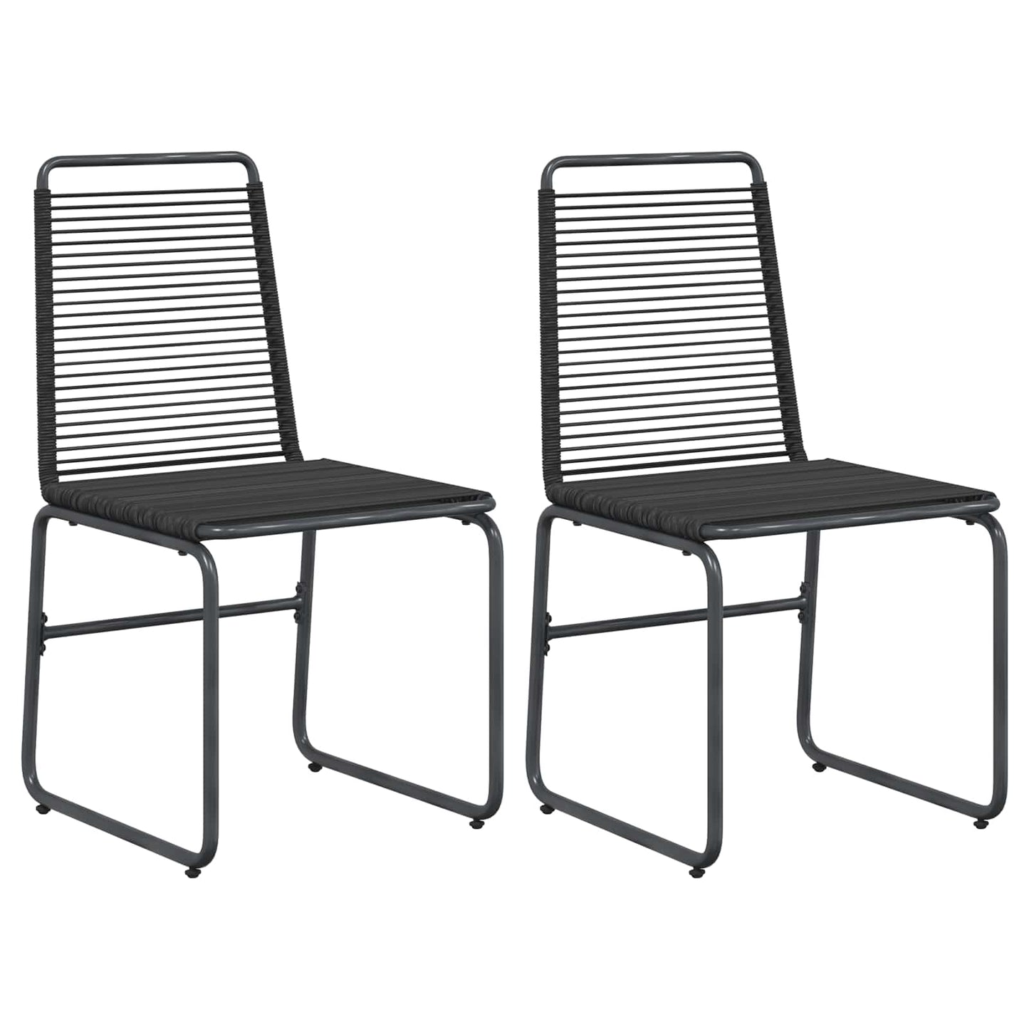 Sedie da giardino 2 pcs Nero 48 x 55 x 89,5 cm Rattan